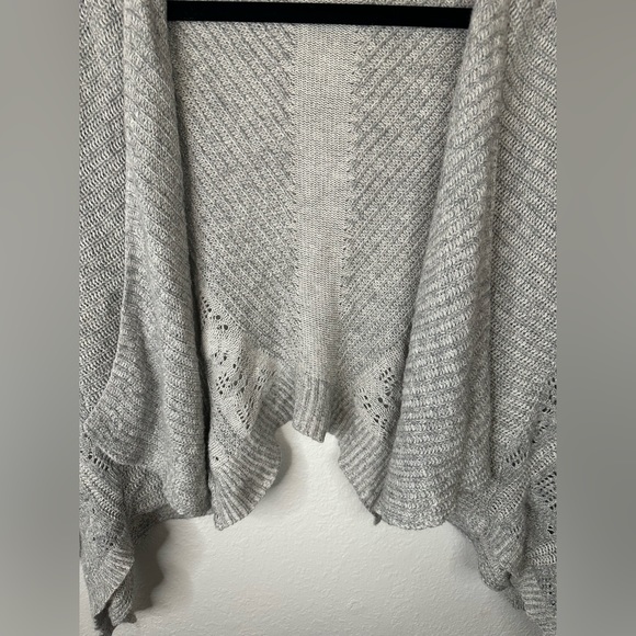 MOTH Anthropologie Open Front Cascade Drape Cardigan Sweater Gray Womens Small - Picture 7 of 9